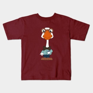 The smart goose with glasses Kids T-Shirt